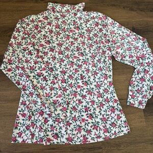 Basic Editions Turtleneck Pink Rose Print